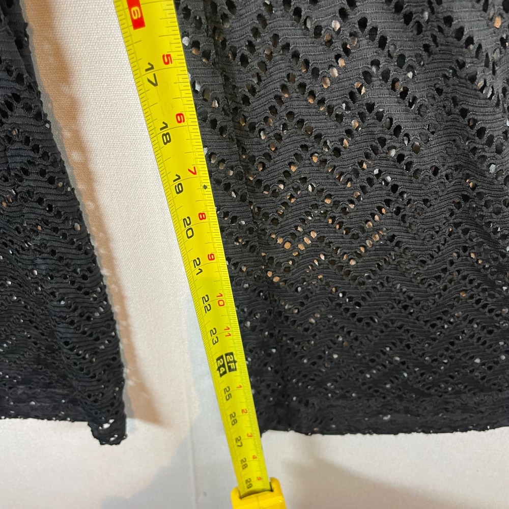Waves To Coast Black Crochet Wide Leg Beach Cover Up‎ Pants Womens Large L - Picture 4 of 8